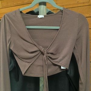 Garage Long sleeve wrap top